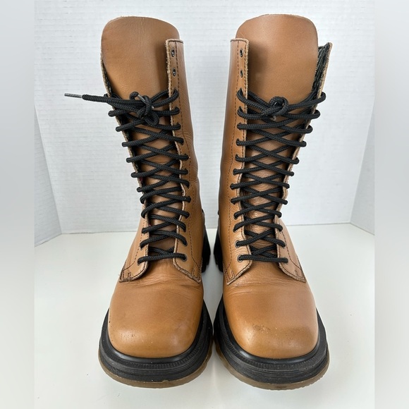 Vintage 90s Docs Dr Martens DM’s 14 Eyelet Tall Chunky Combat Boots - Picture 2 of 10